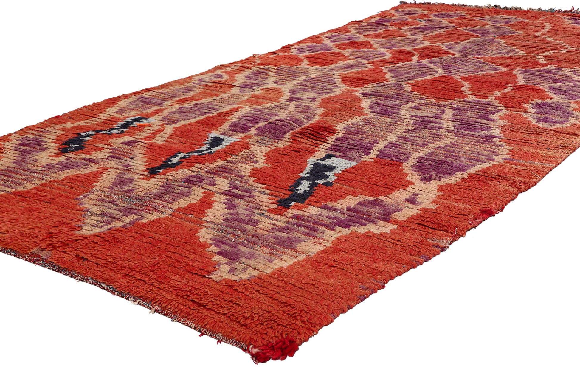 4 x 8 Vintage Red Moroccan Azilal Rug 21734