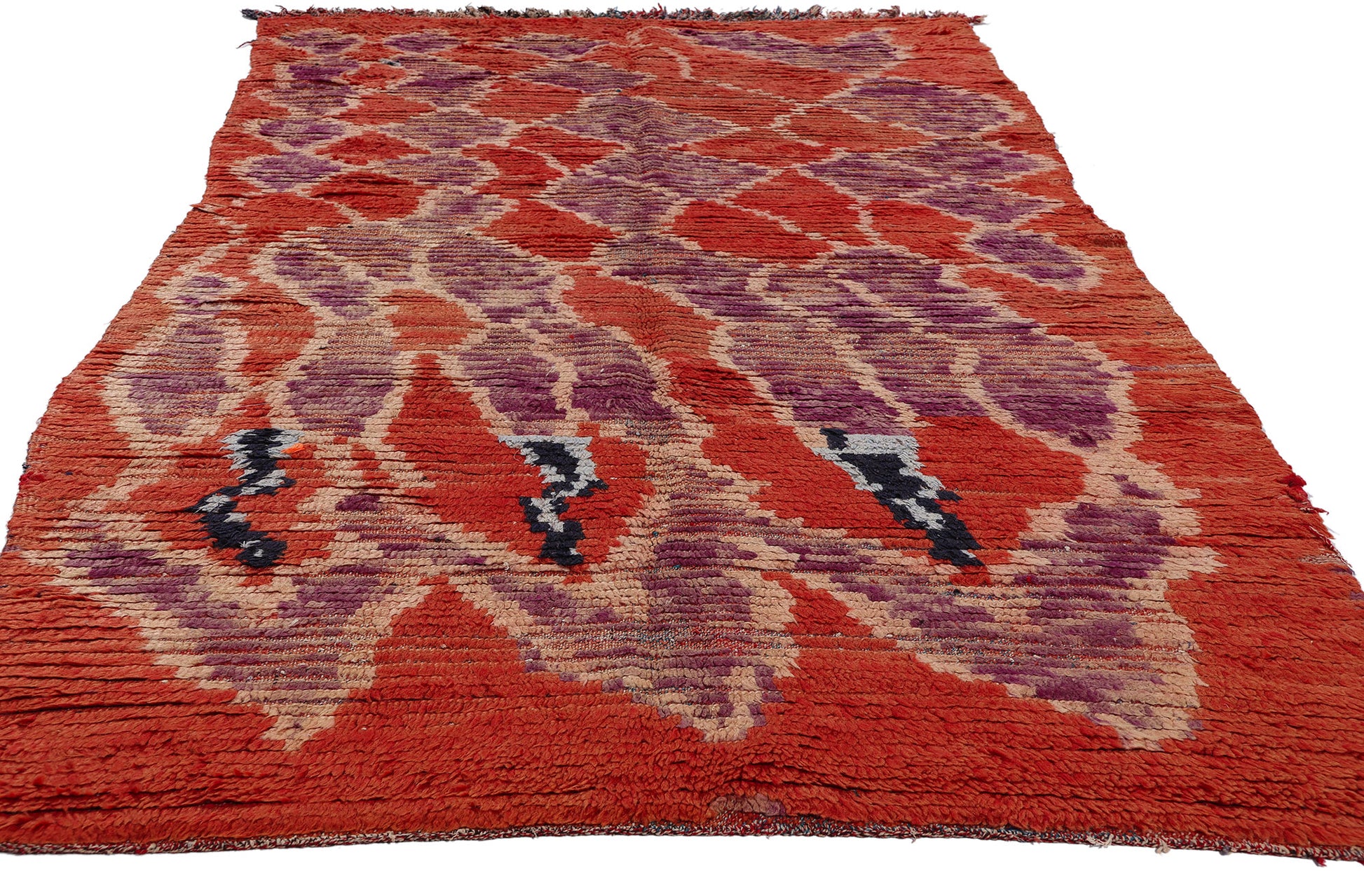 4 x 8 Vintage Red Moroccan Azilal Rug 21734