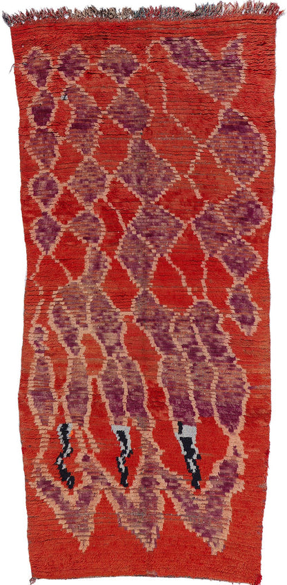 4 x 8 Vintage Red Moroccan Azilal Rug 21734