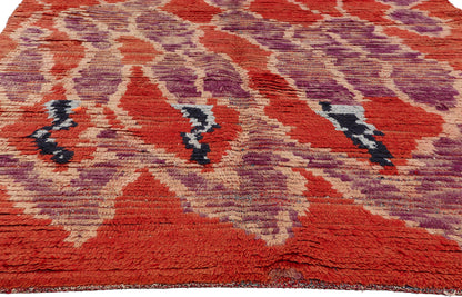 4 x 8 Vintage Red Moroccan Azilal Rug 21734