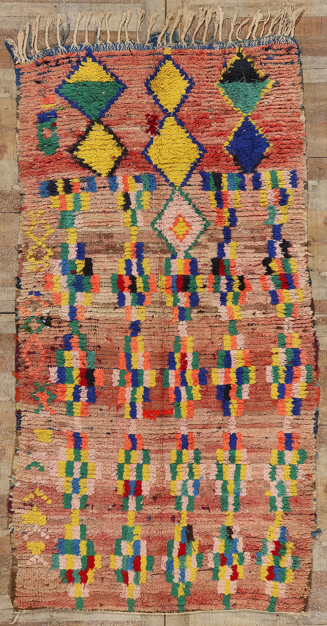 4 x 8 Colorful Vintage Moroccan Azilal Rug 21797