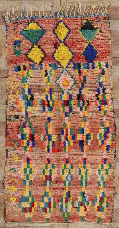4 x 8 Colorful Vintage Moroccan Azilal Rug 21797