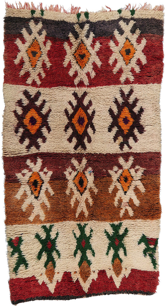 4 x 8 Vintage Earth-Tone Moroccan Azilal Rug 21753