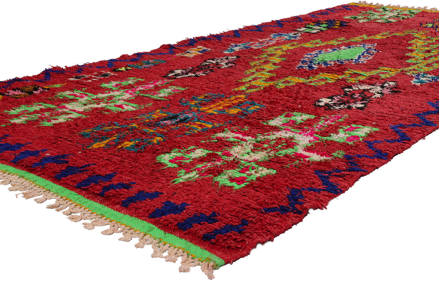 4 x 9 Vintage Red Moroccan Azilal Rug 21807