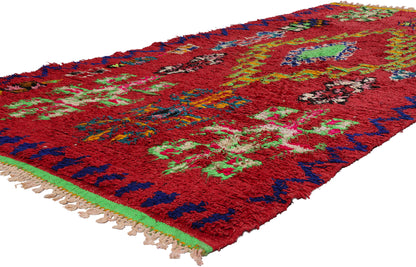 4 x 9 Vintage Red Moroccan Azilal Rug 21807