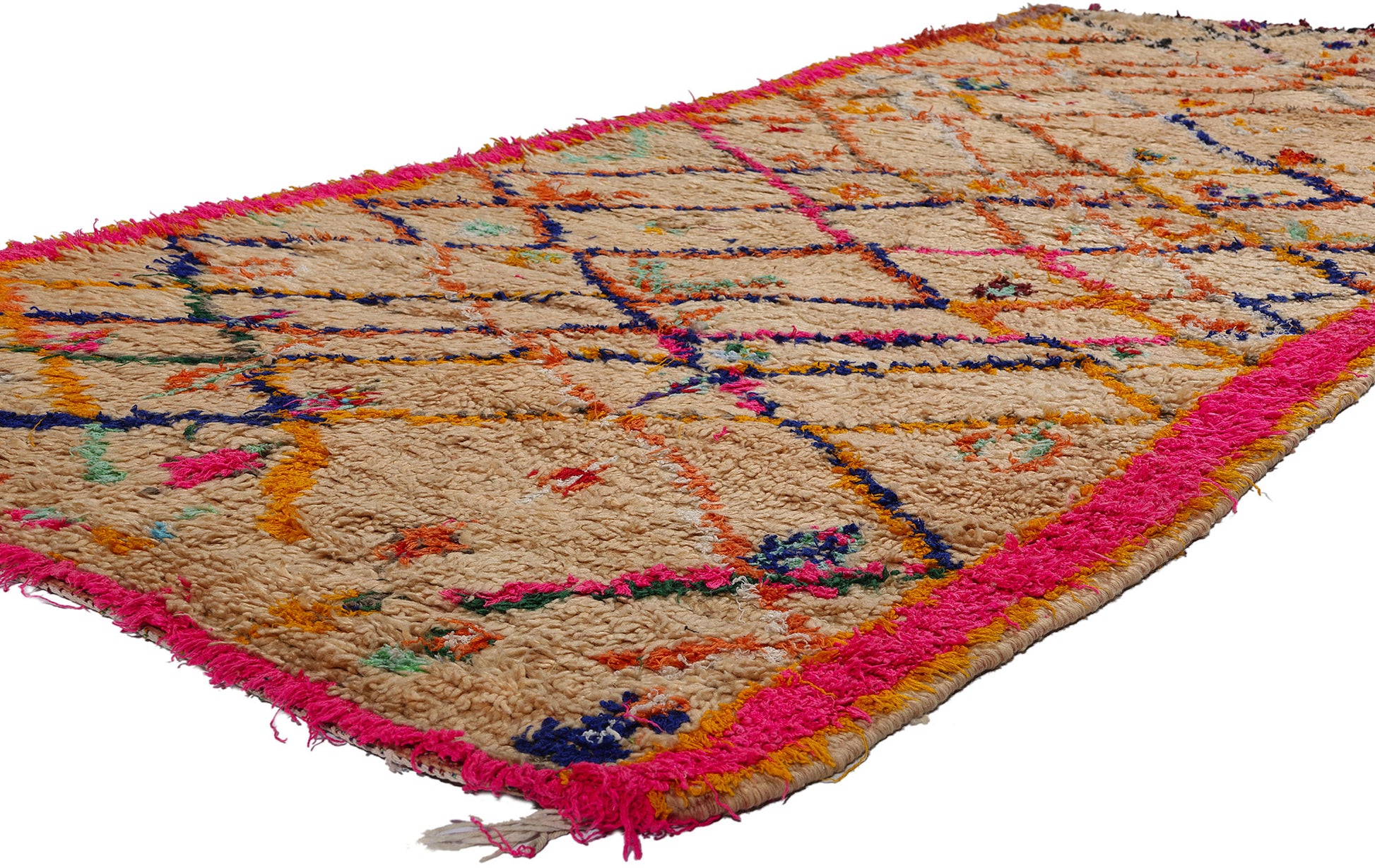 4 x 9 Colorful Vintage Moroccan Azilal Rug 21829
