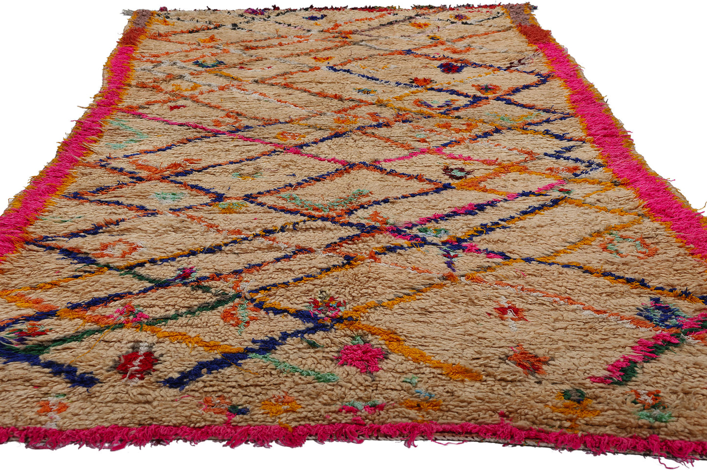 4 x 9 Colorful Vintage Moroccan Azilal Rug 21829