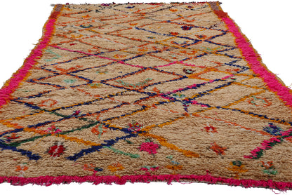 4 x 9 Colorful Vintage Moroccan Azilal Rug 21829