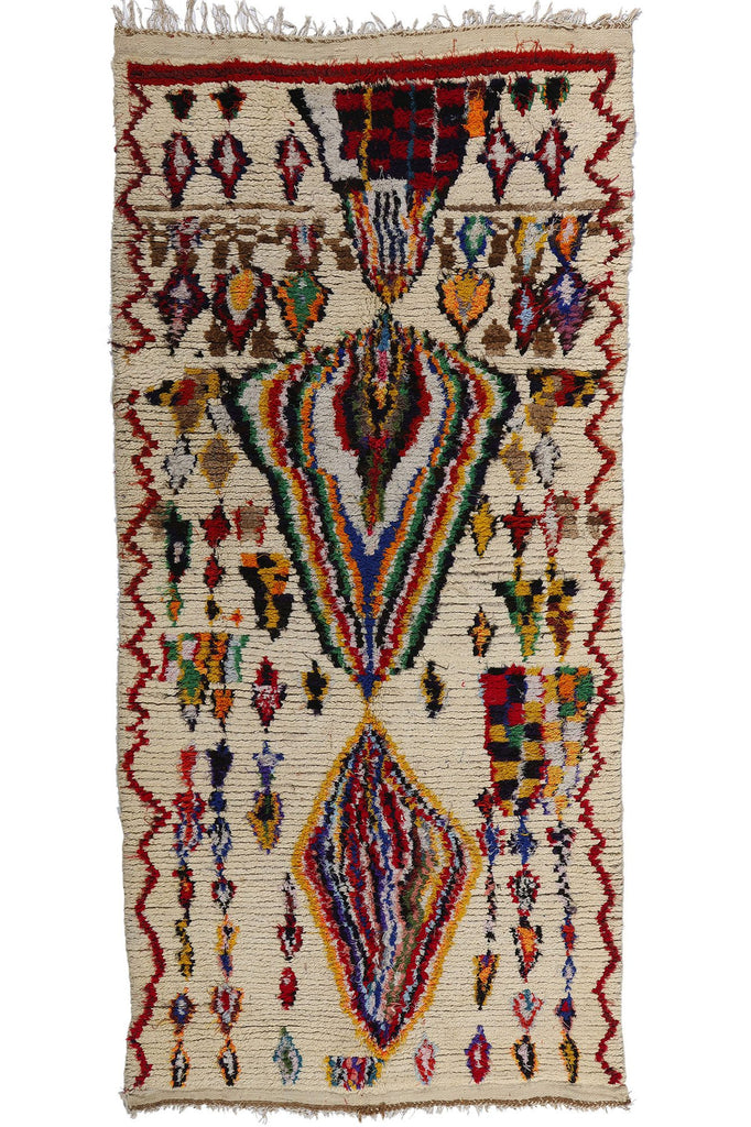 5 x 10 Colorful Vintage Moroccan Azilal Rug 21821