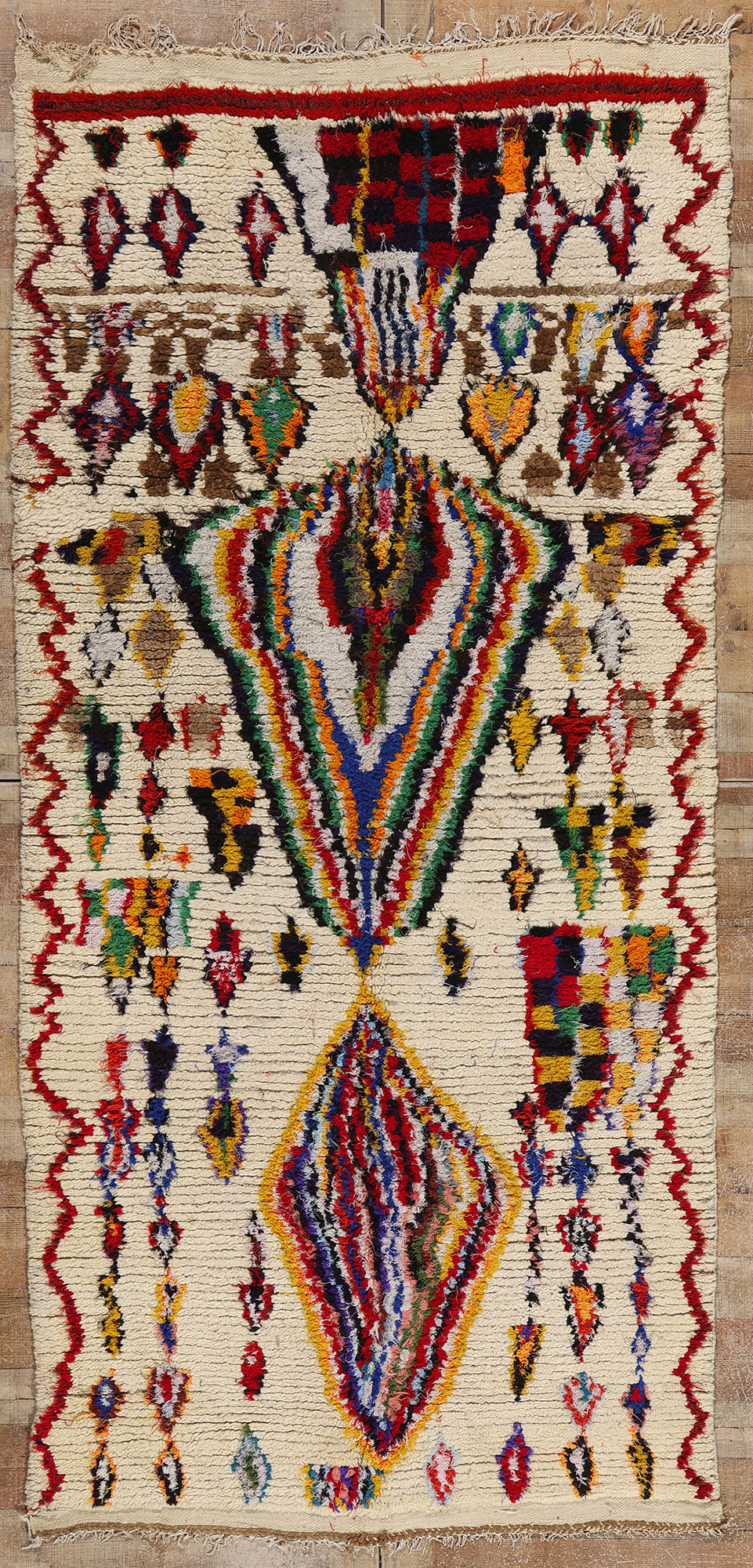 5 x 10 Colorful Vintage Moroccan Azilal Rug 21821