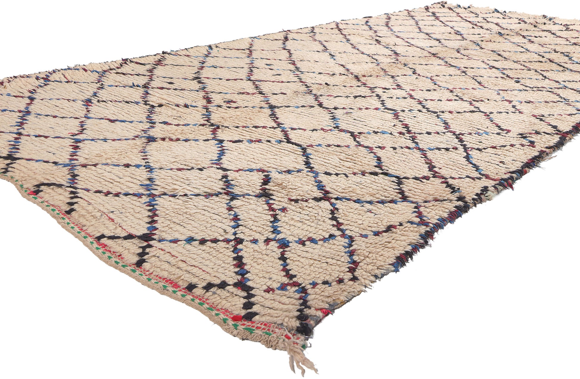 5 x 10 Vintage Moroccan Azilal Rag Rug 74833