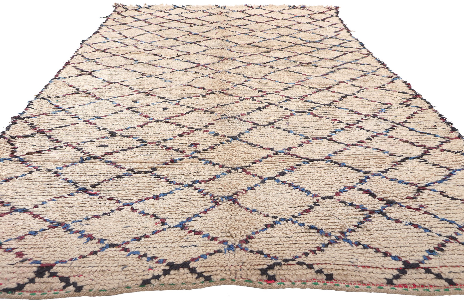 5 x 10 Vintage Moroccan Azilal Rag Rug 74833
