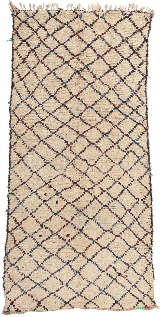 5 x 10 Vintage Moroccan Azilal Rag Rug 74833