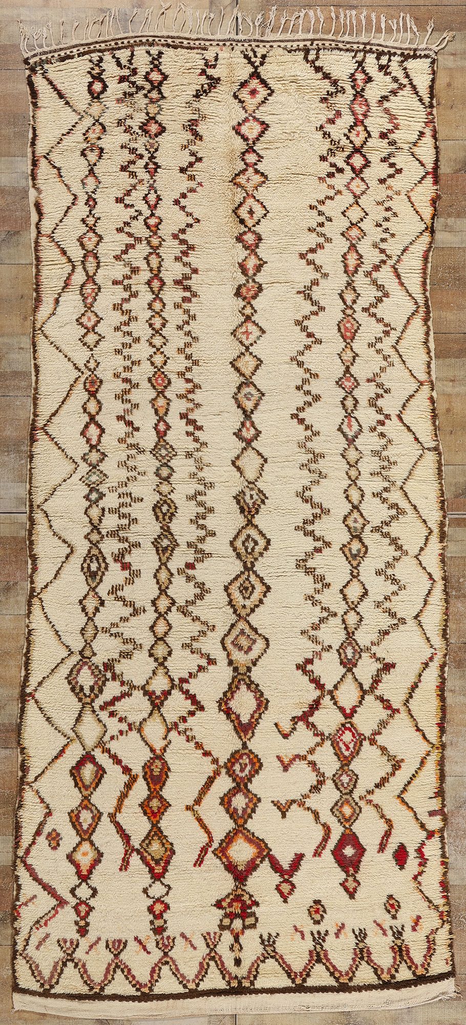 5 x 12 Vintage Neutral Moroccan Azilal Rug 21826