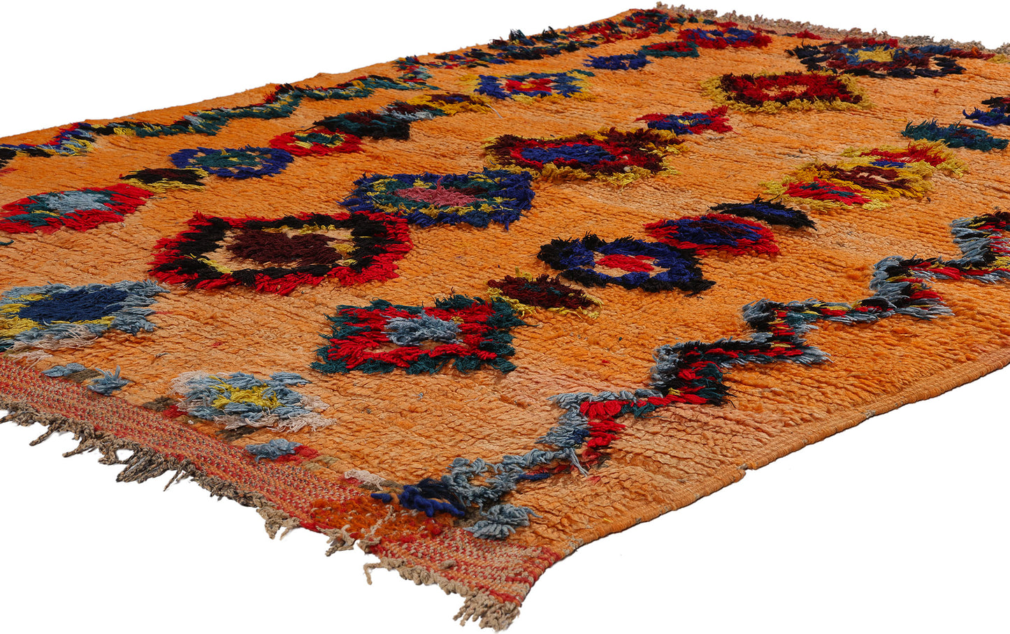 5 x 6 Vintage Orange Moroccan Azilal Rug 21798