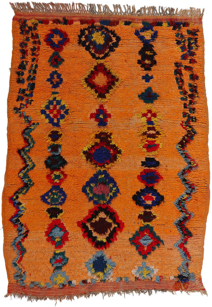 5 x 6 Vintage Orange Moroccan Azilal Rug 21798