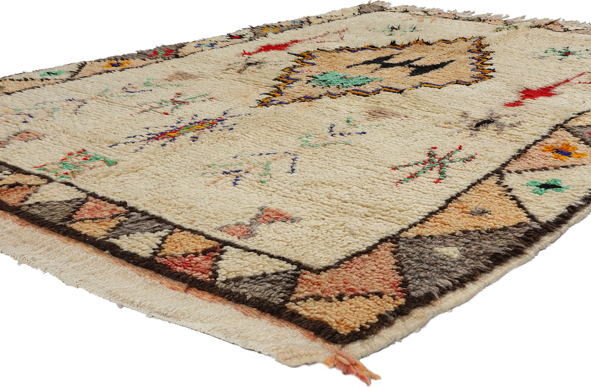 5 x 8 Colorful Vintage Moroccan Azilal Rug 21827