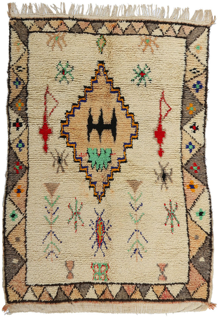 5 x 8 Colorful Vintage Moroccan Azilal Rug 21827