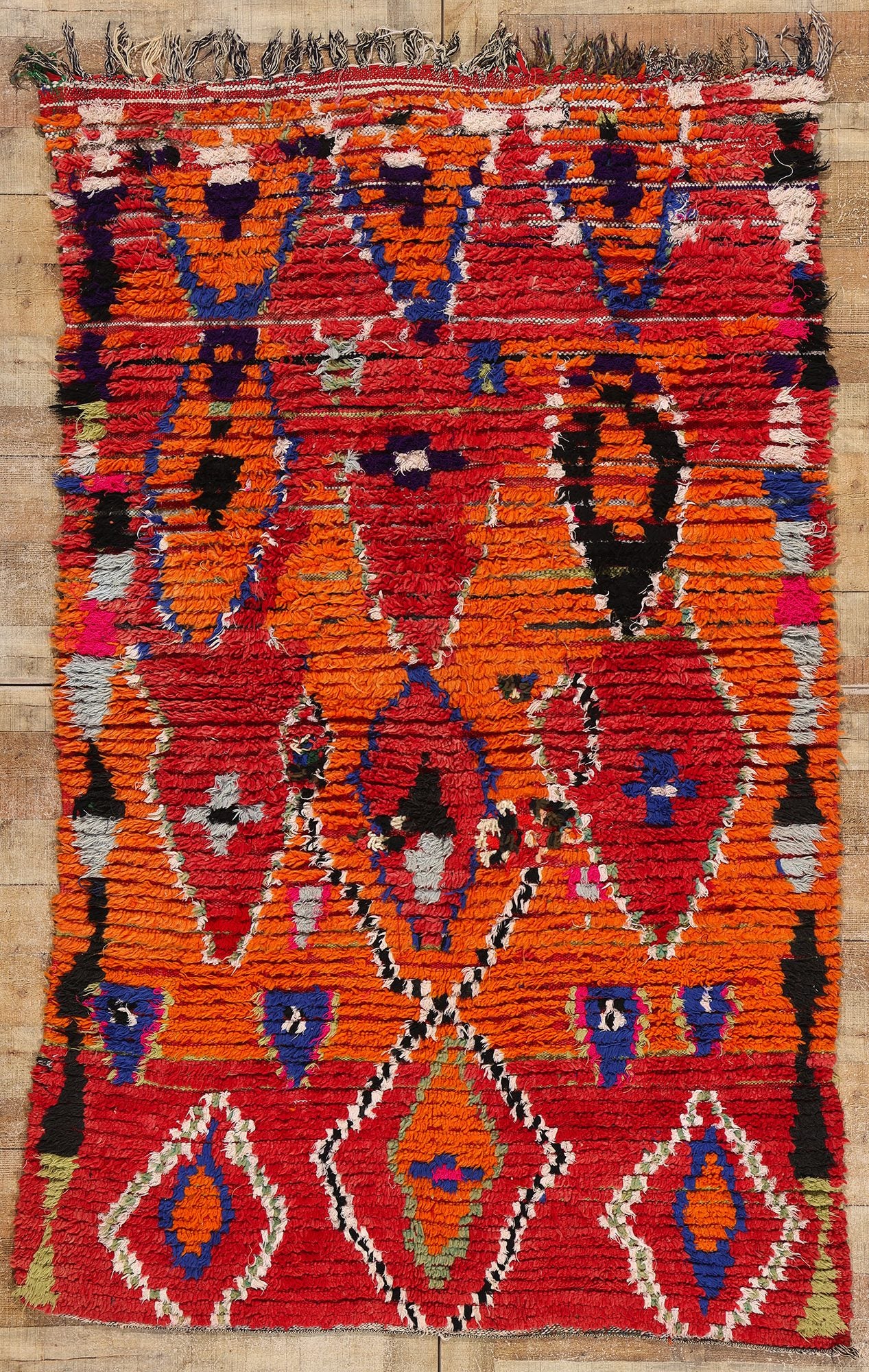 5 x 8 Vintage Red Moroccan Azilal Rug 21735