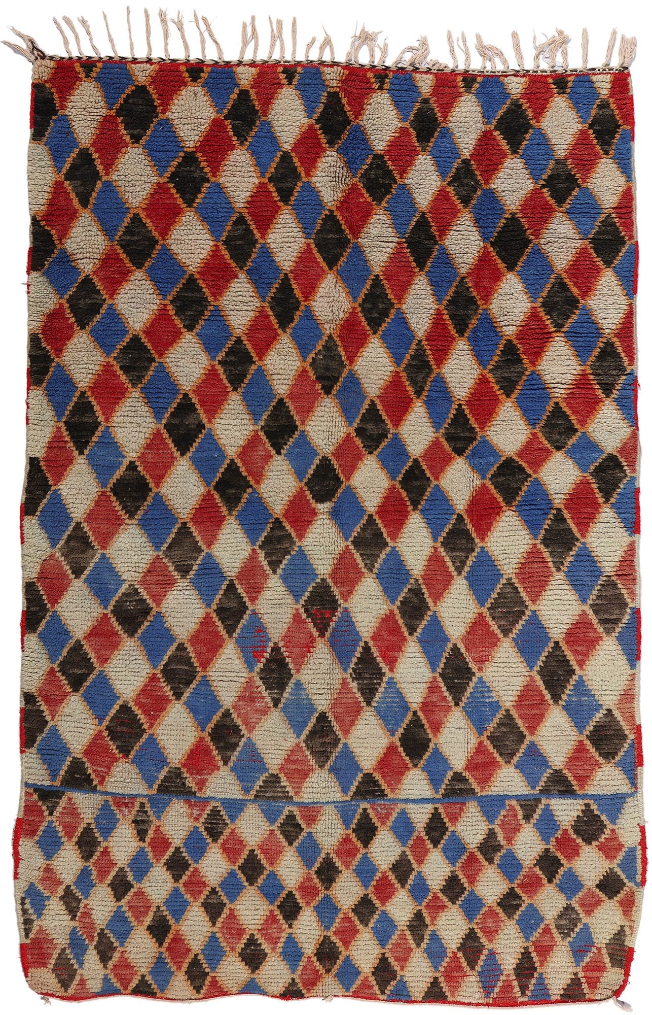 5 x 8 Vintage Harlequin Moroccan Azilal Rug 21755