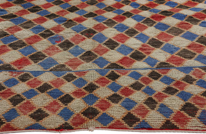 5 x 8 Vintage Harlequin Moroccan Azilal Rug 21755