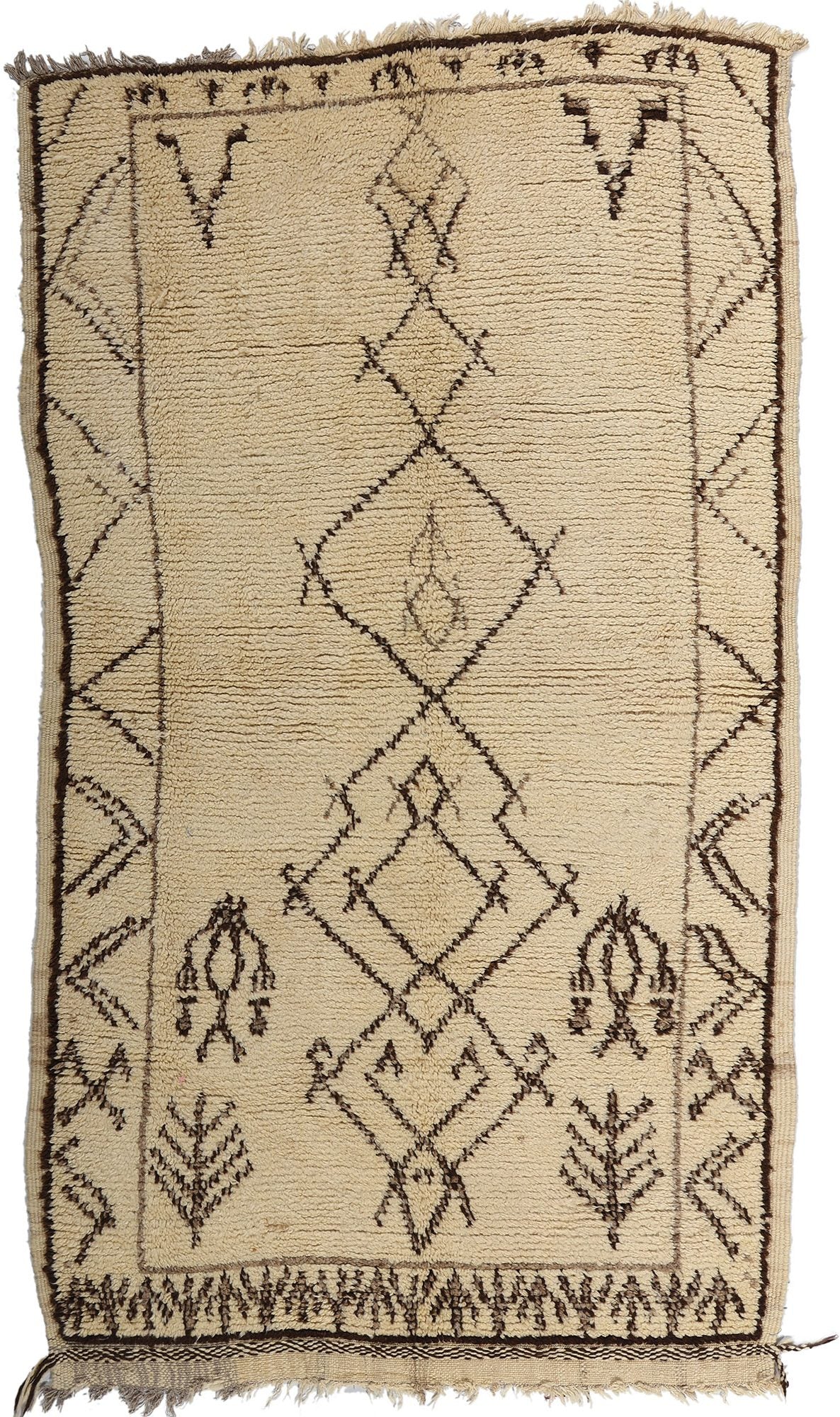 5 x 8 Vintage Neutral Moroccan Azilal Rug 21752