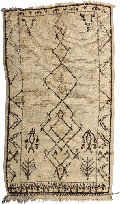 5 x 8 Vintage Neutral Moroccan Azilal Rug 21752