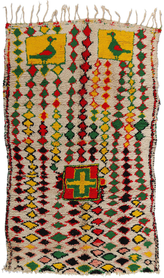 5 x 9 Colorful Vintage Moroccan Azilal Rug 21785