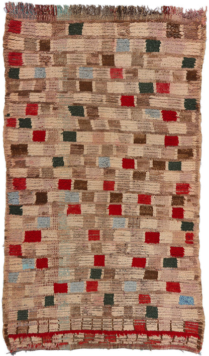 5 x 9 Vintage Checkered Moroccan Azilal Rug 21818