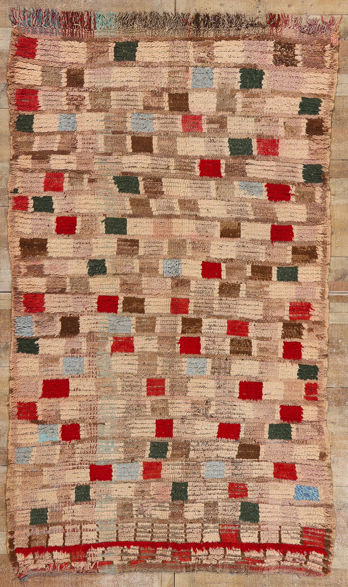 5 x 9 Vintage Checkered Moroccan Azilal Rug 21818