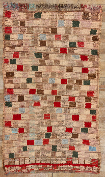 5 x 9 Vintage Checkered Moroccan Azilal Rug 21818