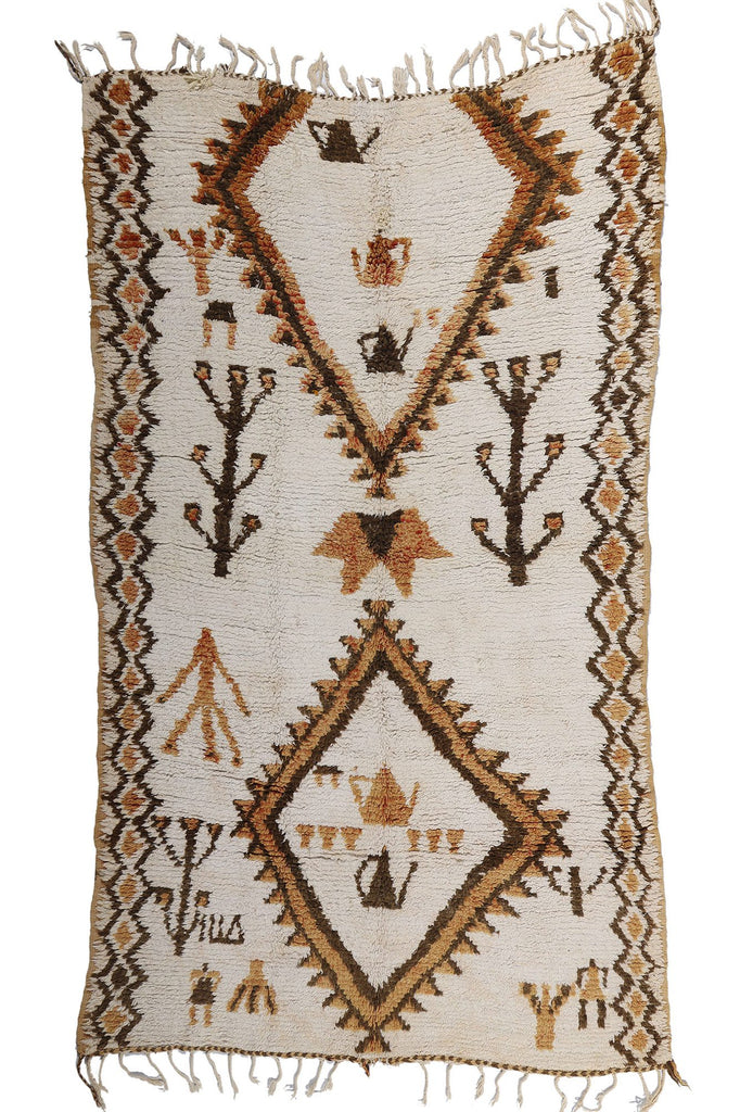 6 x 10 Vintage Neutral Moroccan Azilal Rug 21822