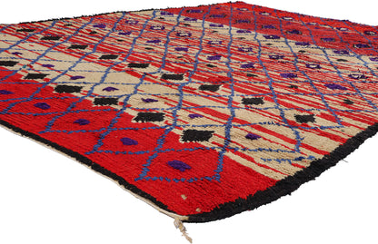 7 x 10 Vintage Red Moroccan Azilal Rug 21771