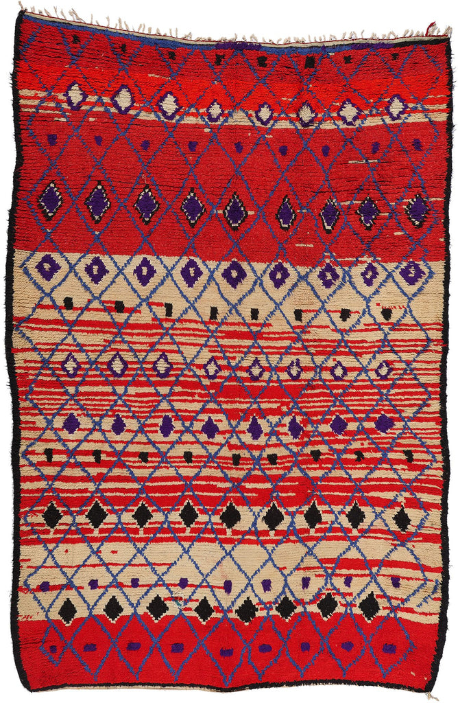 7 x 10 Vintage Red Moroccan Azilal Rug 21771