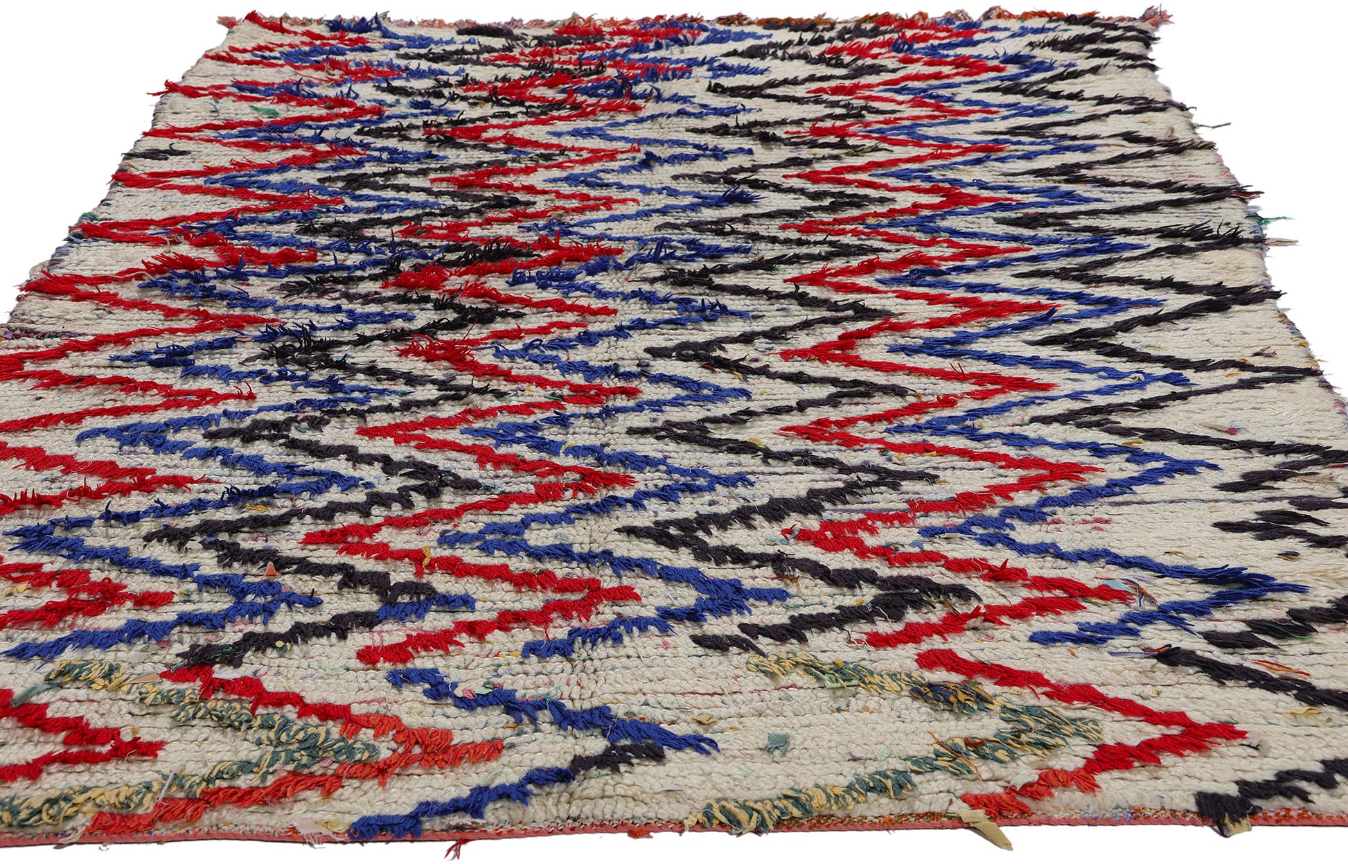 4 x 7 Vintage Moroccan Azilal Rag Rug 21743