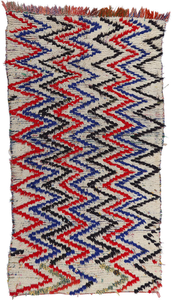 4 x 7 Vintage Moroccan Azilal Rag Rug 21743