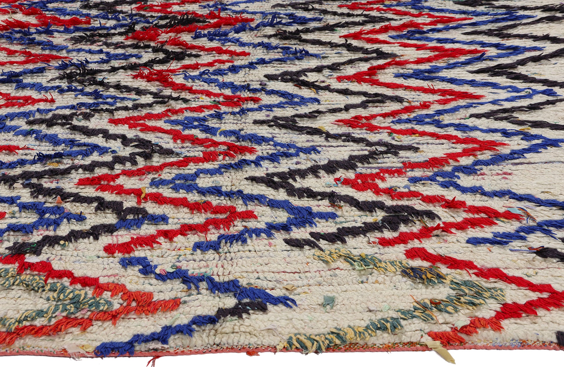 4 x 7 Vintage Moroccan Azilal Rag Rug 21743
