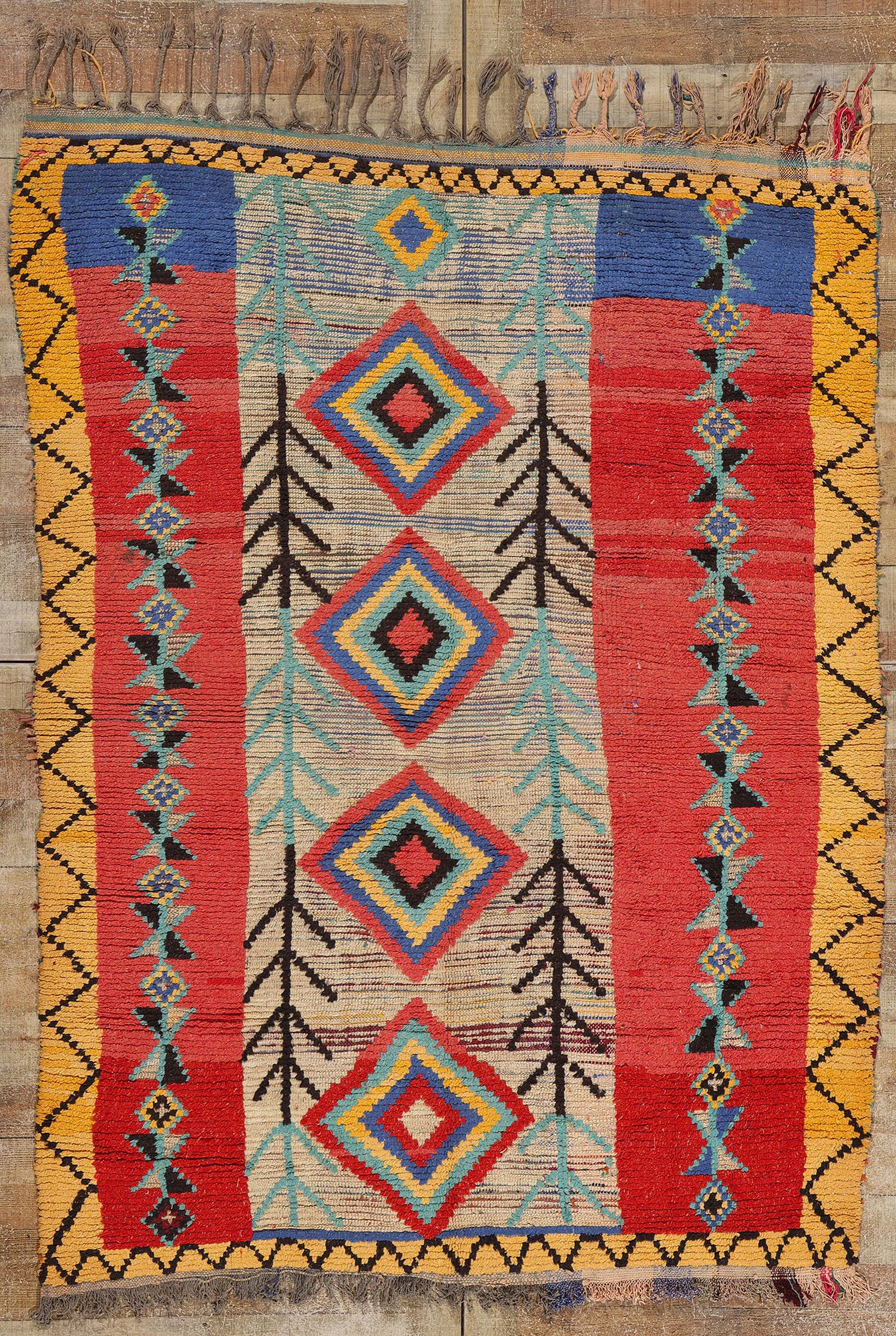 5 x 7 Colorful Vintage Moroccan Azilal Rug 21803