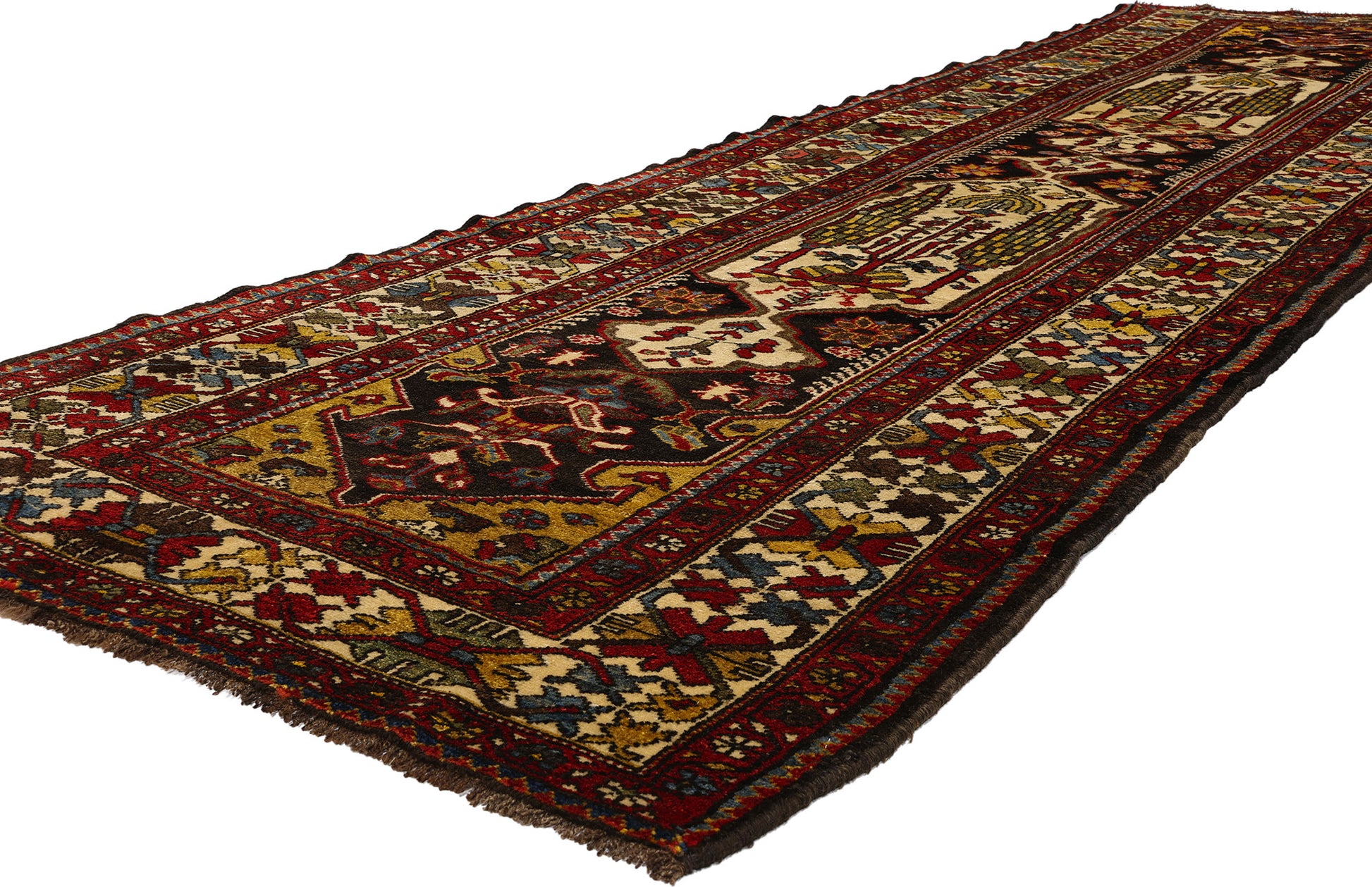 4 x 12 Vintage Persian Bakhtiari Rug 53879