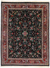 9 x 12 Vintage Black Indian Floral Rug 78706