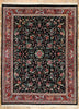 9 x 12 Vintage Black Indian Floral Rug 78706