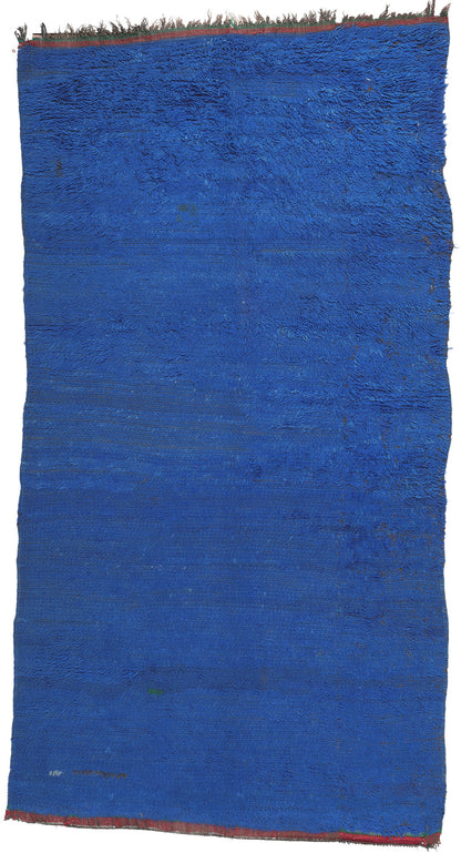 6 x 11 Reversible Vintage Blue Beni Mrirt Moroccan Rug 21001