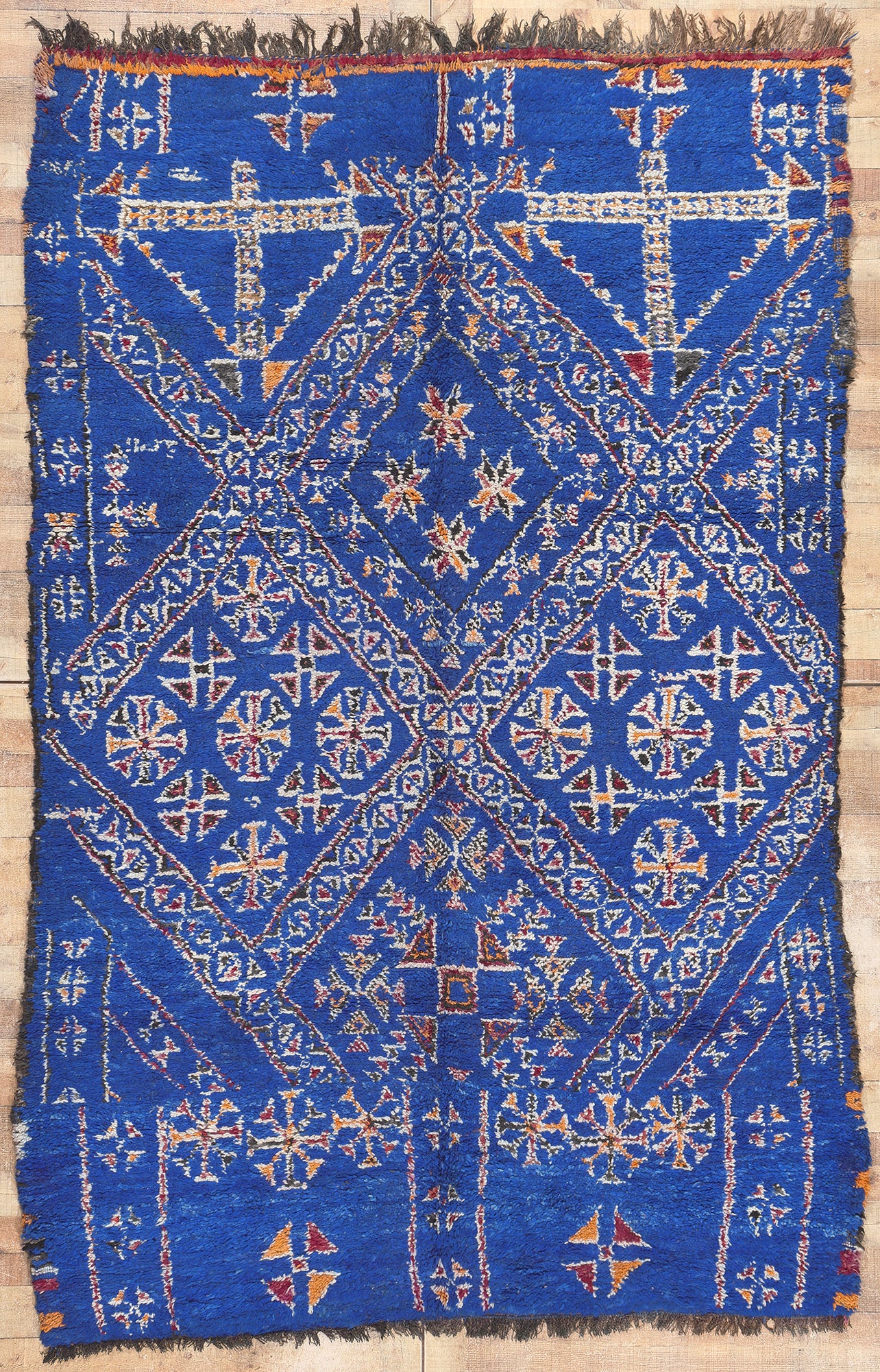 7 x 11 Vintage Blue Beni MGuild Moroccan Rug 21034
