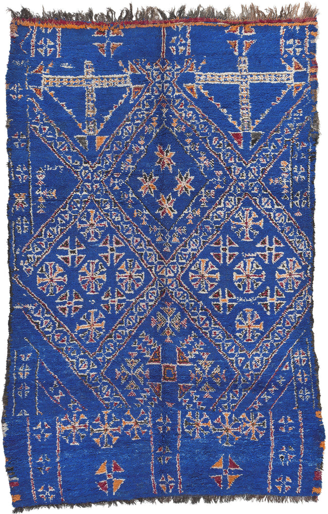 7 x 11 Vintage Blue Beni MGuild Moroccan Rug 21034