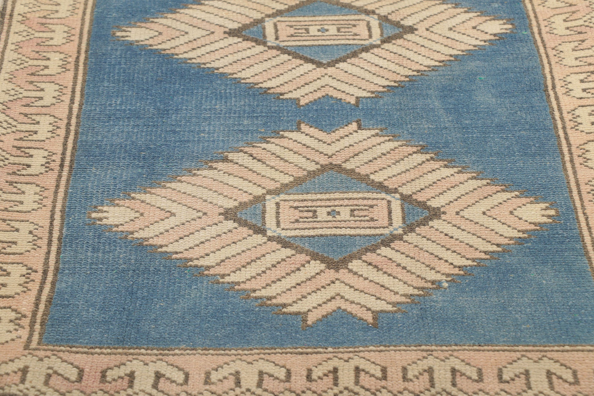 3 x 6 Vintage Blue Turkish Oushak Rug 53721