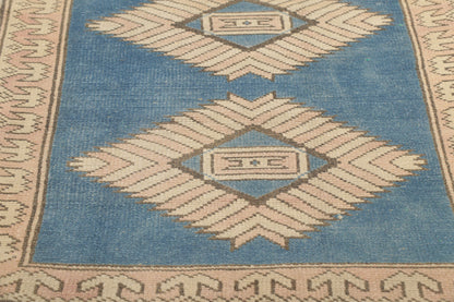 3 x 6 Vintage Blue Turkish Oushak Rug 53721