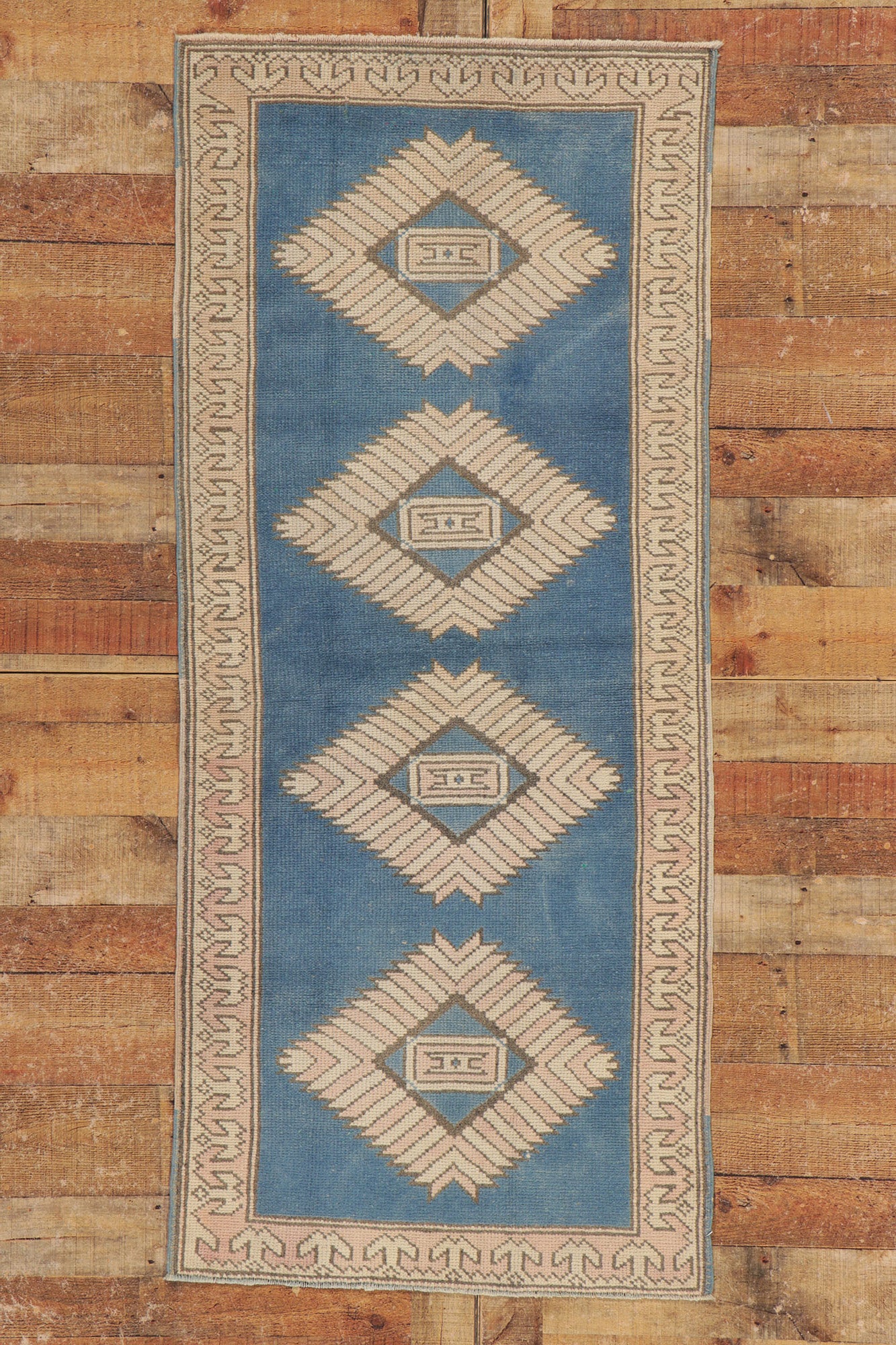 3 x 6 Vintage Blue Turkish Oushak Rug 53721