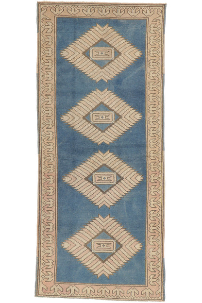 3 x 6 Vintage Blue Turkish Oushak Rug 53721