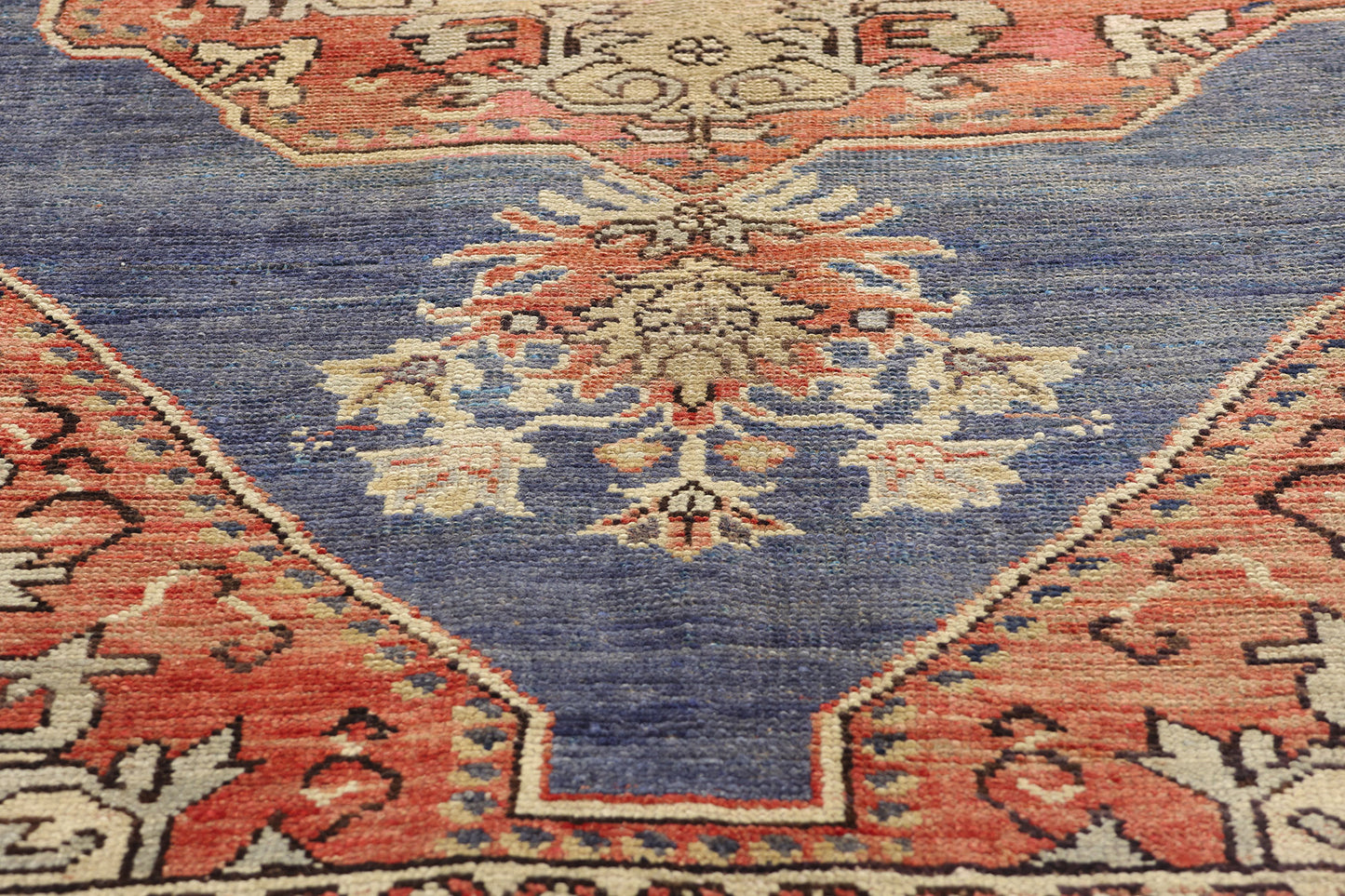 5 x 8 Vintage Blue Turkish Oushak Rug 52256