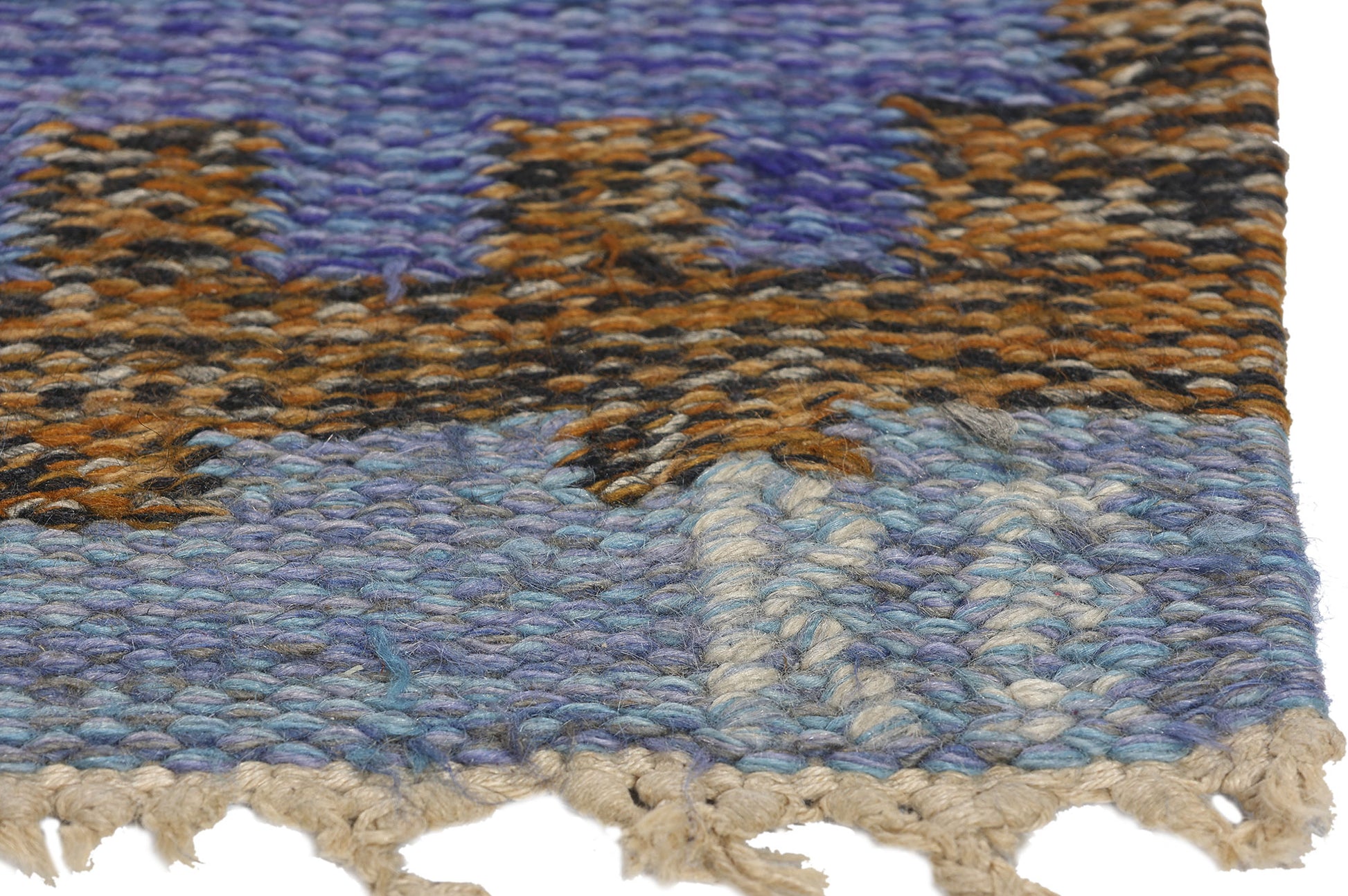 5 x 8 Ragnar Edberg Vintage Blue Swedish Rollakan Rug 78822